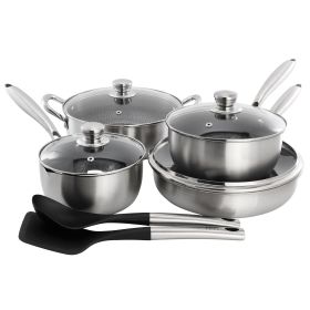 Gibson Home Elsenborn 10 Piece Hybrid Nonstick Stainless Steel Cookware Set