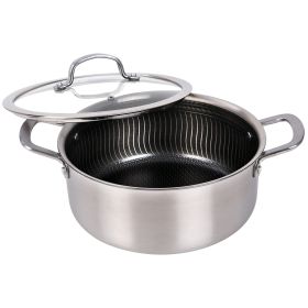 Brentwood 5 Quart 3-Ply Hybrid Non-Stick Stainless Steel Dutch Oven with Tempered Glass Lid