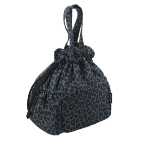 Brentwood Large 10L Insulated Canvas Lunch Tote Cooler Bag in Leopard Grey with 2 Pockets