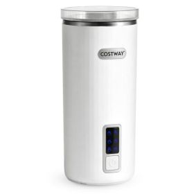6-in-1 Electric Milk Steamer with Stainless Steel Interior-White - Color: White
