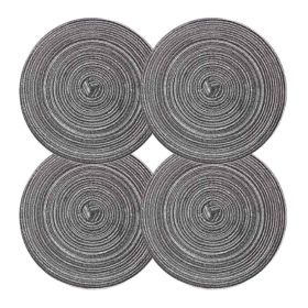 4 Pcs Tea Time Round Braided Table Mats