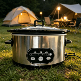 6/8 Quart Slow Cooker with 3 Cooking Settings, Non-Stick Ceramic Inner Pot, Dishwasher-Safe Lid, Multi-Functional Slow Cooker for Soups, Stews