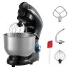 3-in-1 Multifunctional Stand Mixer, 6QT Stainless Steel Bowl, 660W 6+P Speeds Tilt-head Food Mixer with Dough Hook, Wire Whip, Flat Beater