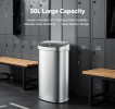10L Stainless Steel Step Trash Can with Dual Compartment, Hands-Free Pedal Garbage Bin