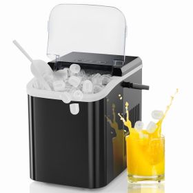 Countertop Ice Maker, 9 Bullet Ice Cubes, Black