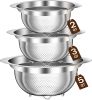 Stainless Steel Colander for Kitchen, Stainless Steel Strainer, Pasta Strainer for Spaghetti Fruit Vegetable Cooking Food