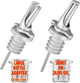 -in-1 Liquor Bottle Pour Spouts with Built-in Fruit Fly Protection - BPA Free & Dishwasher Safe Hygienic Alcohol Pour Spouts - Also for Olive Oil