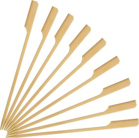 Premium 7 Inch Square Large Bamboo Paddle Skewers for Appetizers Fruit Kabobs Sandwiches BBQ Grill Food Sticks 3mm Thick 100 Counts -MSL163