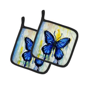 NEW Flutter Butterfly Pair of Pot Holders Kitchen Heat Resistant Pot Holders Sets Oven Hot Pads for Cooking Baking BBQ, 7 1/2 x 7 1/2