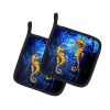 Seahorses Two To Tango Pair of Pot Holders Kitchen Heat Resistant Pot Holders Sets Oven Hot Pads for Cooking Baking BBQ, 7 1/2 x 7 1/2