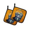 A Crab Bucket Pair of Pot Holders Kitchen Heat Resistant Pot Holders Sets Oven Hot Pads for Cooking Baking BBQ, 7 1/2 x 7 1/2