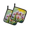 Orchids in Watercolor Pair of Pot Holders Kitchen Heat Resistant Pot Holders Sets Oven Hot Pads for Cooking Baking BBQ, 7 1/2 x 7 1/2