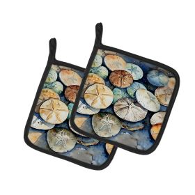 Sand Dollars Pair of Pot Holders Kitchen Heat Resistant Pot Holders Sets Oven Hot Pads for Cooking Baking BBQ, 7 1/2 x 7 1/2