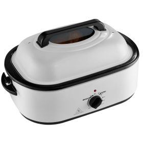 Electric Roaster Oven, 22 QT Turkey Roaster Oven with Self-Basting Lid, 1450W Roaster Oven with Defrost & Warm Function, Adjustable Temp
