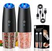 Electric Salt and Pepper Grinder Set, Rechargeable Salt Pepper Mills with Adjustable Coarseness And LED Light
