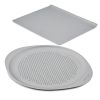 GOLDEN BAKE 2 Pcs Nonstick Baking Sheet and Pizza Pan Set, Dishwasher Safe and Oven Safe to 450°F, Gray