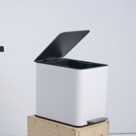 SSTC101-10L-W, Stainless Steel Kitchen Trash Can, 10L, White
