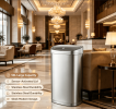 10L Stainless Steel Step Trash Can with Dual Compartment, Hands-Free Pedal Garbage Bin