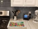 Roses in Watercolor Glass Cutting Board Decorative Tempered Glass Kitchen Cutting and Serving Board Large Size Chopping Board
