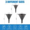 Plastic Kitchen Funnel Set of 3, Round Kitchen Funnels for Filling Bottles, Durable and Multifunctional Funnels for Filling Canning, Cooking