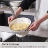 Metal Colander Set of 3, Strainer Basket with Handles perfect for Spaghetti, Pasta, Berry