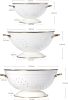 Metal Colander Set of 3, Strainer Basket with Handles perfect for Spaghetti, Pasta, Berry