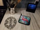 Flamingo Pair of Pot Holders Kitchen Heat Resistant Pot Holders Sets Oven Hot Pads for Cooking Baking BBQ, 7 1/2 x 7 1/2