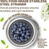 Stainless Steel Colander for Kitchen, Stainless Steel Strainer, Pasta Strainer for Spaghetti Fruit Vegetable Cooking Food