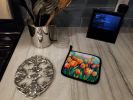 Tulips in Watercolor Pair of Pot Holders Kitchen Heat Resistant Pot Holders Sets Oven Hot Pads for Cooking Baking BBQ, 7 1/2 x 7 1/2