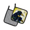 Baked In A Pie Crows Pair of Pot Holders Kitchen Heat Resistant Pot Holders Sets Oven Hot Pads for Cooking Baking BBQ, 7 1/2 x 7 1/2