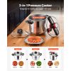 Pressure Cooker, 12Qt Pressure Cooker Stainless Steel, Pressures Canner with Steaming Rack, Tempered Glass Lid, Three Pressures Settings for Meat