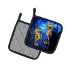 Seahorses Two To Tango Pair of Pot Holders Kitchen Heat Resistant Pot Holders Sets Oven Hot Pads for Cooking Baking BBQ, 7 1/2 x 7 1/2
