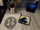 Baked In A Pie Crows Pair of Pot Holders Kitchen Heat Resistant Pot Holders Sets Oven Hot Pads for Cooking Baking BBQ, 7 1/2 x 7 1/2