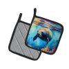 Manatee Pair of Pot Holders Kitchen Heat Resistant Pot Holders Sets Oven Hot Pads for Cooking Baking BBQ, 7 1/2 x 7 1/2