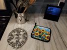 Sunflowers in Watercolor Pair of Pot Holders Kitchen Heat Resistant Pot Holders Sets Oven Hot Pads for Cooking Baking BBQ, 7 1/2 x 7 1/2