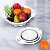 Collapsible Colander 3-Pack Set Space-Saving Foldable Kitchen Strainer with Non-Slip Base Durable Thickened PP+TPE Collapsible Strainers for Pasta