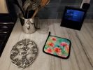 Carnations in Watercolor Pair of Pot Holders Kitchen Heat Resistant Pot Holders Sets Oven Hot Pads for Cooking Baking BBQ, 7 1/2 x 7 1/2