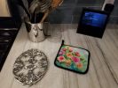 Roses in Watercolor Pair of Pot Holders Kitchen Heat Resistant Pot Holders Sets Oven Hot Pads for Cooking Baking BBQ, 7 1/2 x 7 1/2
