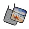 Starfish Pair of Pot Holders Kitchen Heat Resistant Pot Holders Sets Oven Hot Pads for Cooking Baking BBQ, 7 1/2 x 7 1/2
