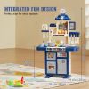 Kids Kitchen Playset, Toddler Kitchen with Cooking Stove with Steam, Sounds and Lights