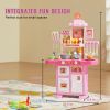 Kids Kitchen Playset, Toddler Kitchen with Cooking Stove with Steam, Sounds and Lights